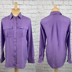 Lauren Ralph Lauren Purple Button-Down Shirt